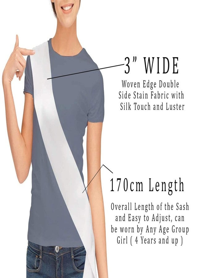 Style Secrets وشاح عيد الميلاد السادس من الساتان الأبيض بحواف منسوجة من ستايل سيكرتس، مقاس 3 بوصات، مثالي للأميرات الجميلات والفتيات اللواتي يبلغن من العمر 6 سنوات - Image 3